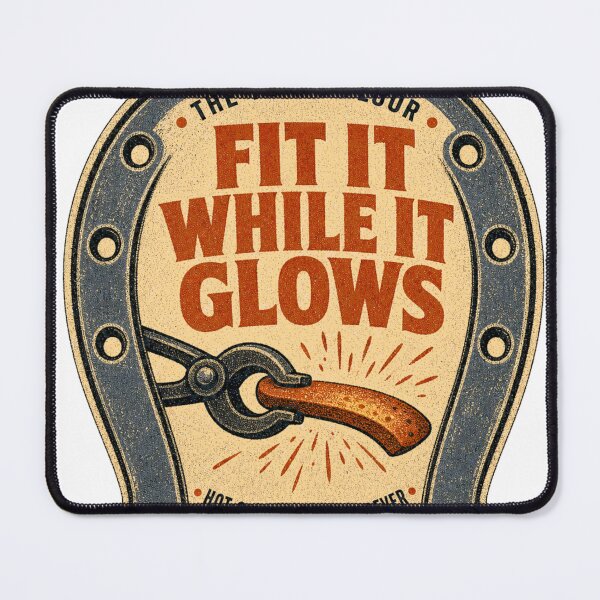Item preview, Fit It While It Glows Hot-forged Forge Badge designed and sold by BoosterShop.