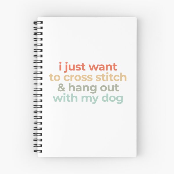 Item preview, I Just Want To Cross Stitch And Hang Out With My Dog Funny Crafter Gift designed and sold by HieuarsaWorks.