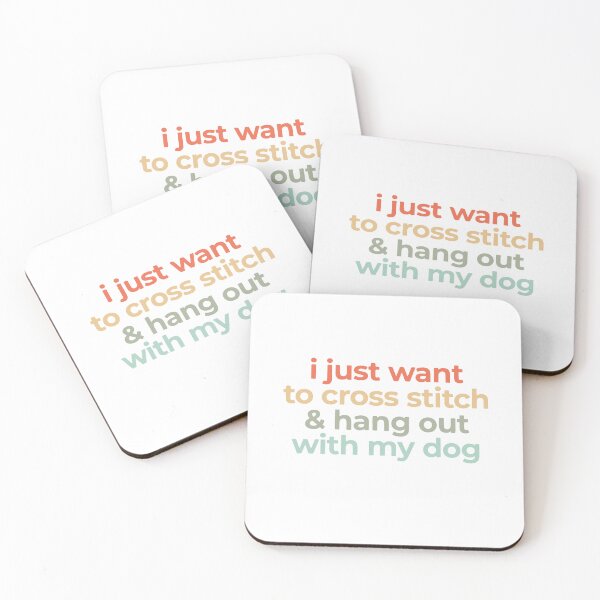 Artikelvorschau, Ich will einfach nur sticken und mit meinem Hund abhängen – Lustiges Bastelgeschenk entworfen und verkauft von HieuarsaWorks.