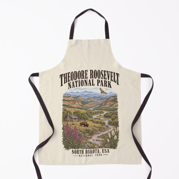 Item preview, Theodore Roosevelt National Park, North Dakota, USA [Vintage Illustration] designed and sold by elektronen.