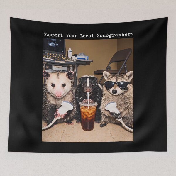 Item preview, Support Your Local Sonographers Raccoon Ultrasound Possum designed and sold by darriahad.
