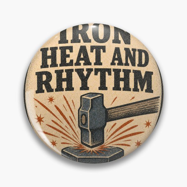 Item preview, Iron Heat and Rhythm blacksmithing badge designed and sold by BoosterShop.