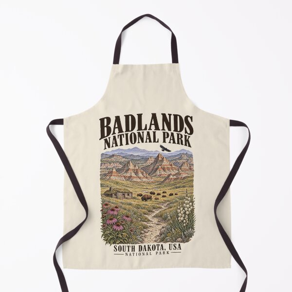 Item preview, Badlands National Park, South Dakota, USA [Vintage Illustration] designed and sold by elektronen.