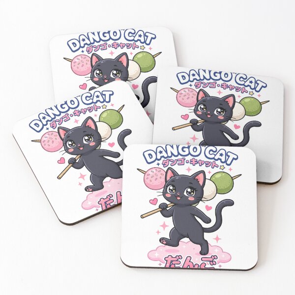 Item preview, Kawaii Black Cat Hanami Dango Japanese Sweets designed and sold by Hikariha Studio.