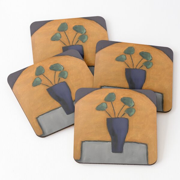 Item preview, Botanical Leaves in Dark Blue Vase designed and sold by vintatchie.
