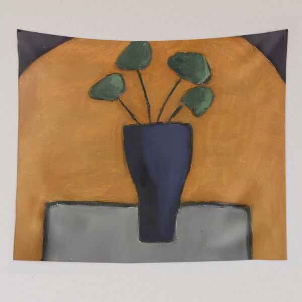 Item preview, Botanical Leaves in Dark Blue Vase designed and sold by vintatchie.