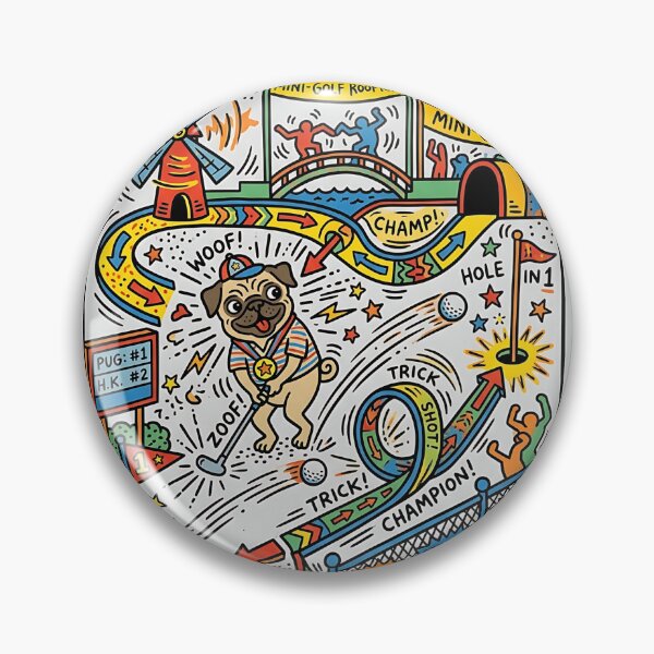 Item preview, Pug Mini Golf Champion designed and sold by PictoVibe.