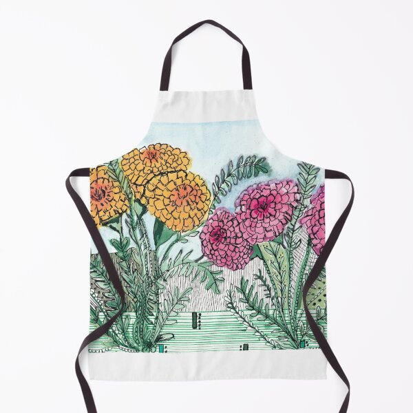 Item preview, Hand Drawn Gold and Pink Marigol Flowers  designed and sold by Anna  Mills.