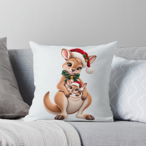 Item preview, Cute Christmas Kangaroo Mom and Baby Joey – Australian Holiday Animal designed and sold by HO•Designs.