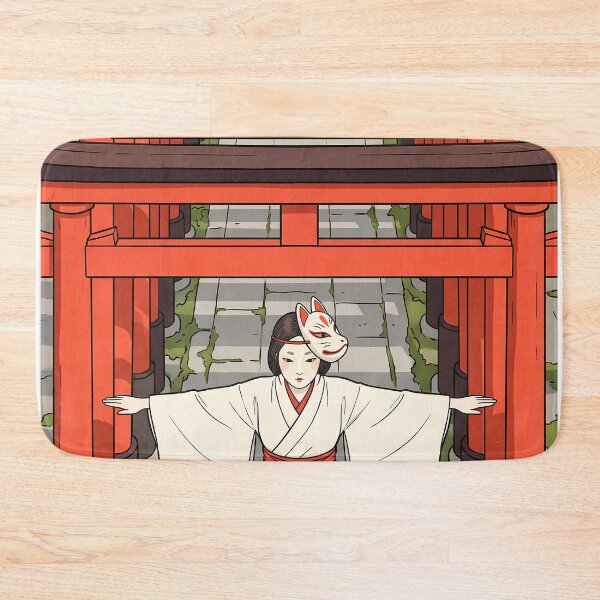 Item preview, Shrine Maiden Dancing Through Torii Gates designed and sold by TokyoUkiyoHouse.