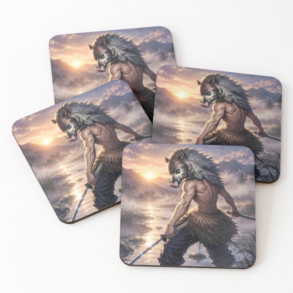 Item preview, Inosuke Hashibira Demon Slayer Misty River Sunrise designed and sold by SolenneAzur.