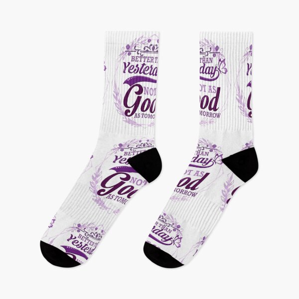 Item preview, Better Than Yesterday, Not as Good as Tomorrow — Purple Floral Motivation designed and sold by Radiant Rebellion.