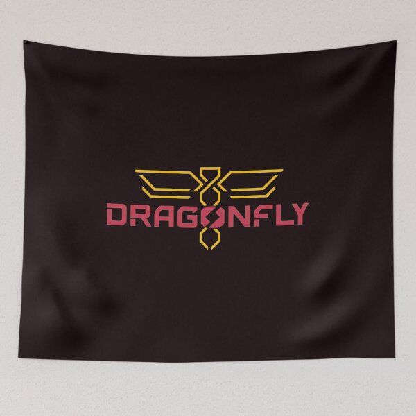 Item preview, Geometric Dragonfly Emblem Red Yellow Modern Symbol designed and sold by ShophiaCrafts.