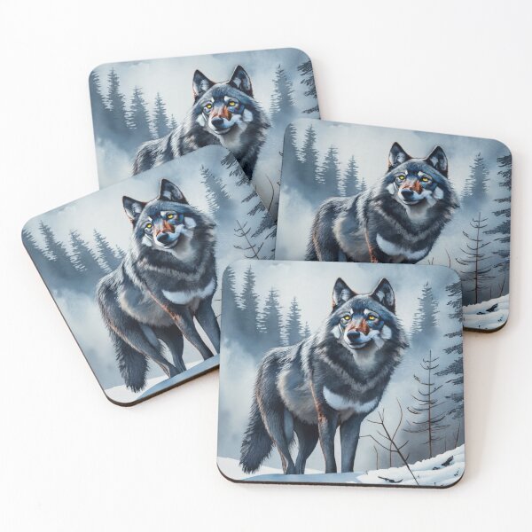 Item preview, Black Wolf Among Snowy Pines designed and sold by Gustavo Navarro.