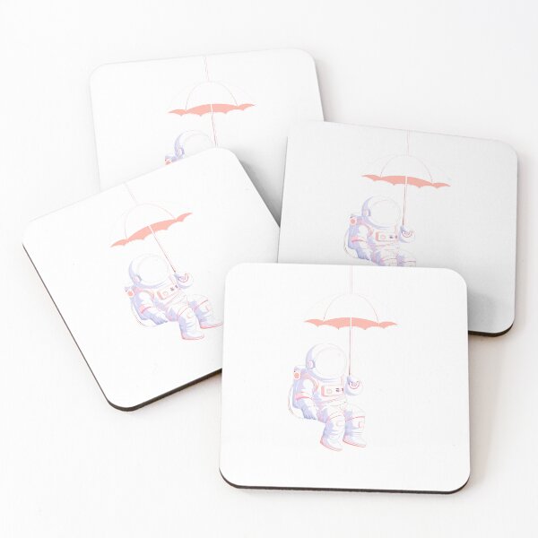 Item preview, Floating Astronaut Holding Umbrella – Cosmic Chill Vibes designed and sold by Alphakenon.