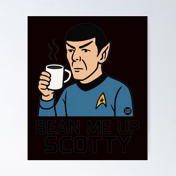 Item preview, Bean Me Up Scotty Spock Coffee designed and sold by ShophiaCrafts.