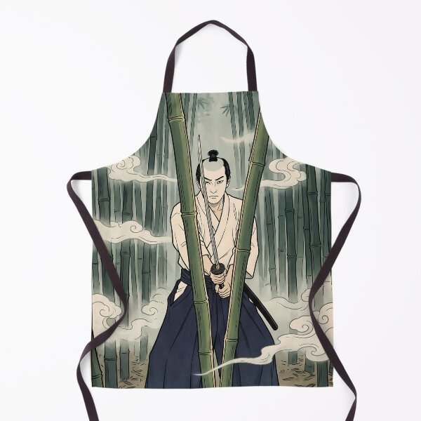 Item preview, Samurai Cleaving Bamboo in Misty Forest designed and sold by TokyoUkiyoHouse.