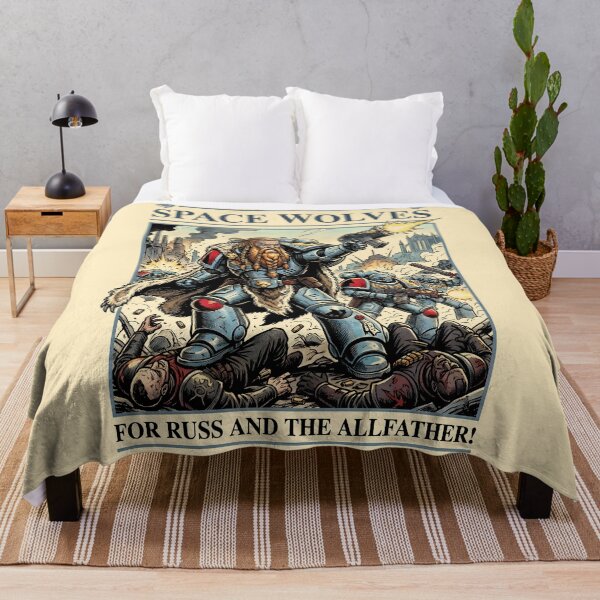 Aperçu de l'œuvre T-shirt graphique rétro inspiré des Space Wolves pour Russ et le Père de Tout – créée et vendue par BravenBold.
