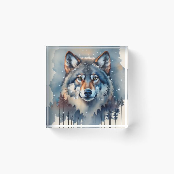 Item preview, Wolf Portrait Above Snowy Pines designed and sold by Gustavo Navarro.