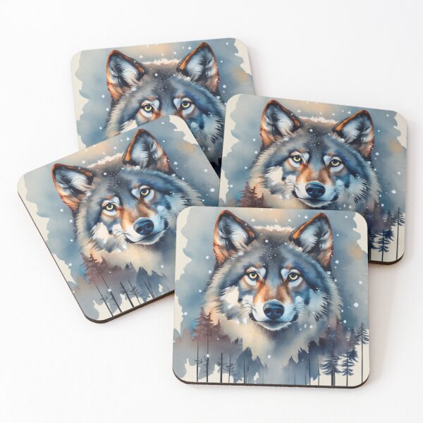 Item preview, Wolf Portrait Above Snowy Pines designed and sold by Gustavo Navarro.