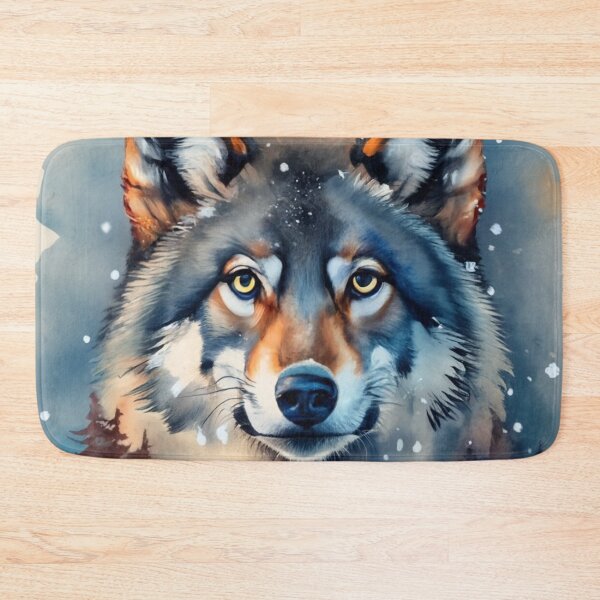 Item preview, Wolf Portrait Above Snowy Pines designed and sold by Gustavo Navarro.