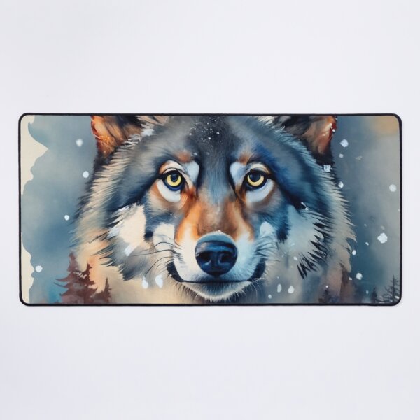 Item preview, Wolf Portrait Above Snowy Pines designed and sold by Gustavo Navarro.