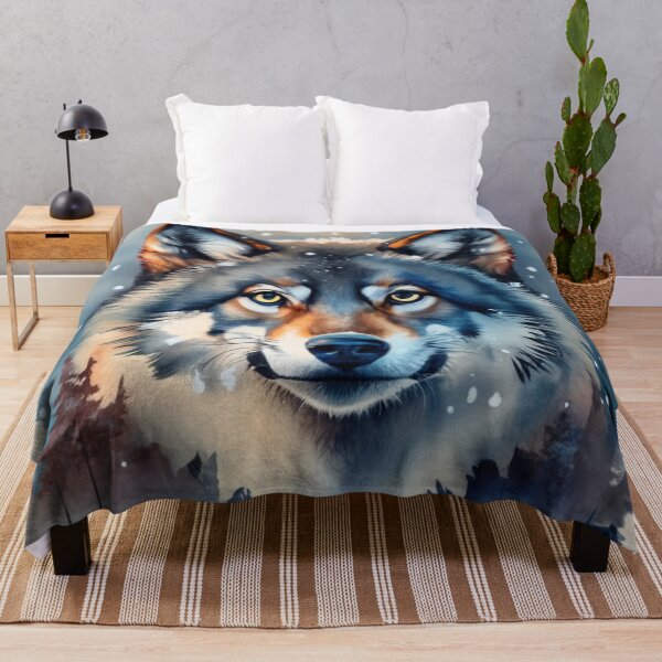 Item preview, Wolf Portrait Above Snowy Pines designed and sold by Gustavo Navarro.