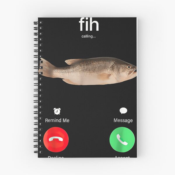 Item preview, Fih Calling Remind Me Message Decline Accept Phone Call Fish designed and sold by clothesNlife.