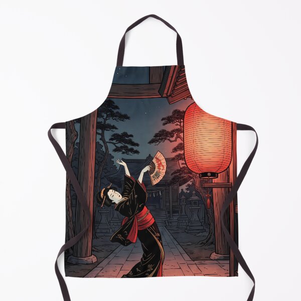 Item preview, Geisha Dancing Beneath Temple Lantern at Night designed and sold by TokyoUkiyoHouse.