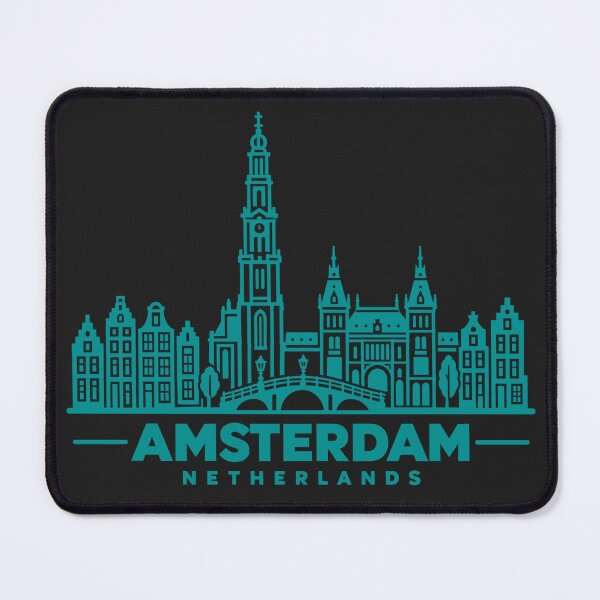 Item preview, Amsterdam Netherlands Line Art Skyline Poster designed and sold by CMYKStudio.