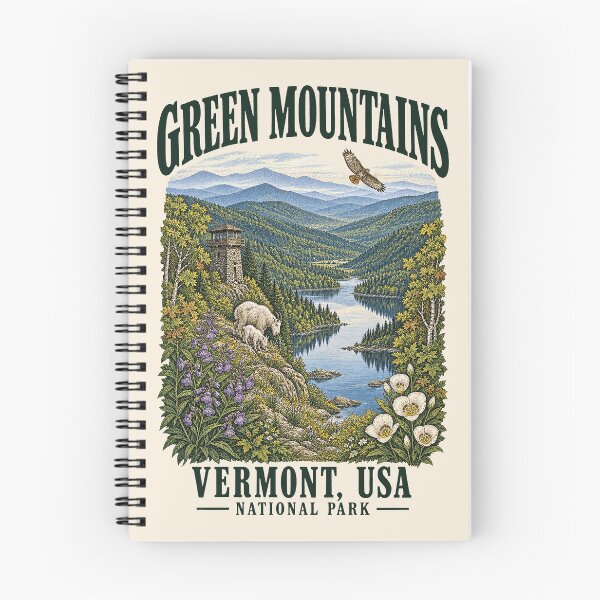 Item preview, Green Mountains, Vermont, USA [Vintage Illustration] designed and sold by elektronen.