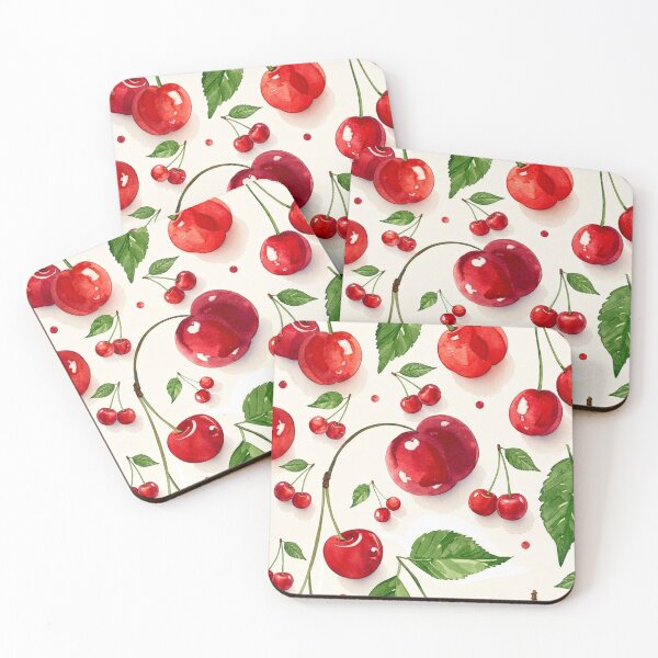 Item preview, Watercolor Cherry Pattern Red Fruit Aesthetic designed and sold by mashumallow.