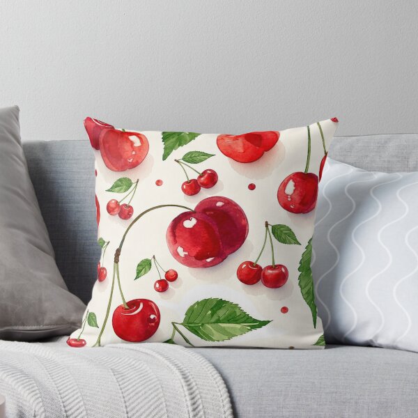 Item preview, Watercolor Cherry Pattern Red Fruit Aesthetic designed and sold by mashumallow.