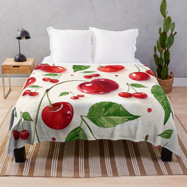 Item preview, Watercolor Cherry Pattern Red Fruit Aesthetic designed and sold by mashumallow.