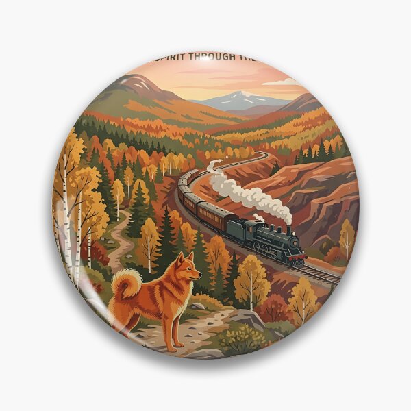 Item preview, Finnish Spitz Autumn Train Guide designed and sold by PictoVibe.