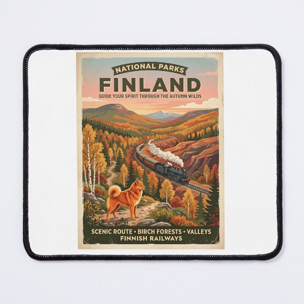 Item preview, Finnish Spitz Autumn Train Guide designed and sold by PictoVibe.