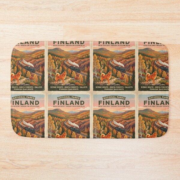 Item preview, Finnish Spitz Autumn Train Guide designed and sold by PictoVibe.