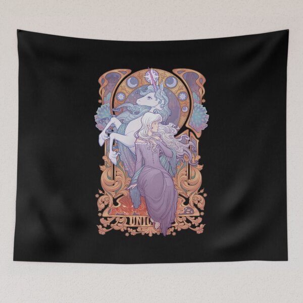 Item preview, Elegant Woman and Unicorn Art Nouveau Style designed and sold by FlorianZieme.