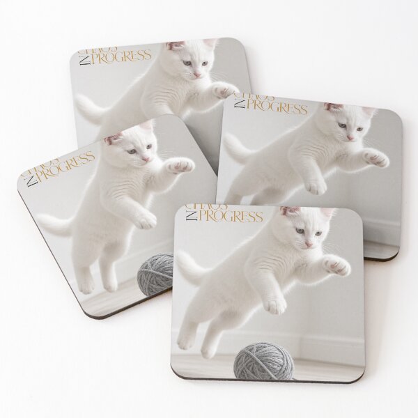 Item preview, White Kitten Playing Yarn Chaos in Progress designed and sold by pochop.