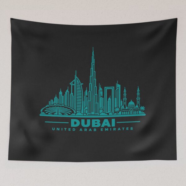 Item preview, Dubai United Arab Emirates Line Art Skyline Poster designed and sold by CMYKStudio.