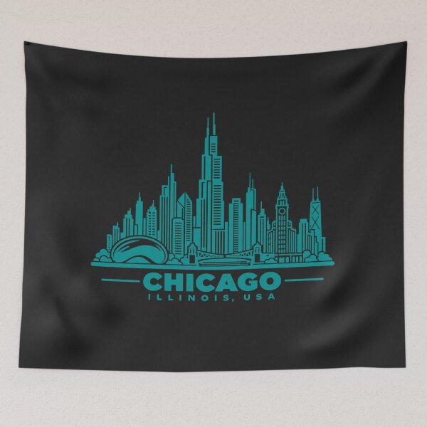 Item preview, Chicago Illinois USA Line Art Skyline Poster designed and sold by CMYKStudio.