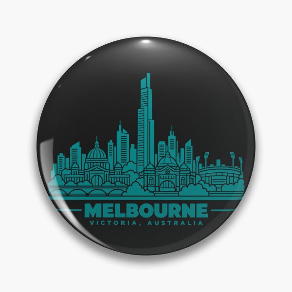Aperçu de l'œuvre Affiche de la skyline de Melbourne, Victoria, Australie (dessin au trait) créée et vendue par CMYKStudio.