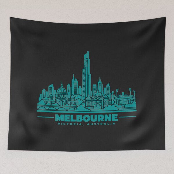 Item preview, Melbourne Victoria Australia Line Art Skyline Poster designed and sold by CMYKStudio.