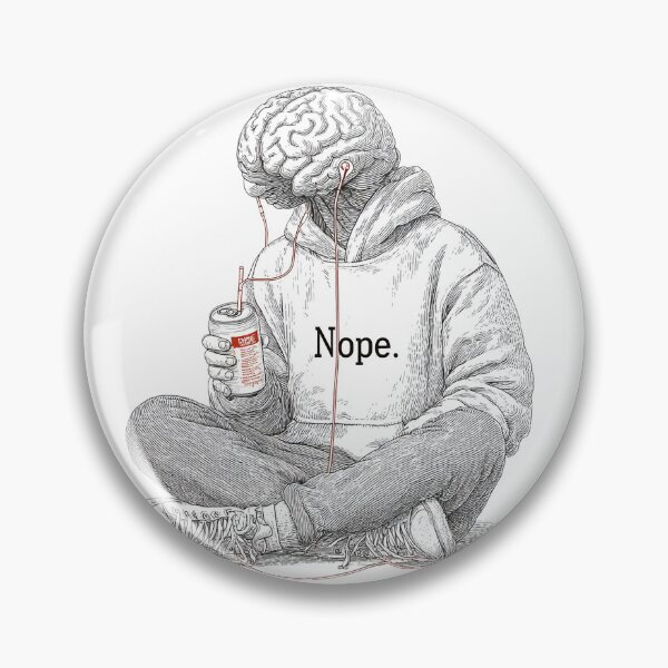 Item preview, Nope Brain – Surreal Sketch of a Thinking Dropout designed and sold by Alphakenon.