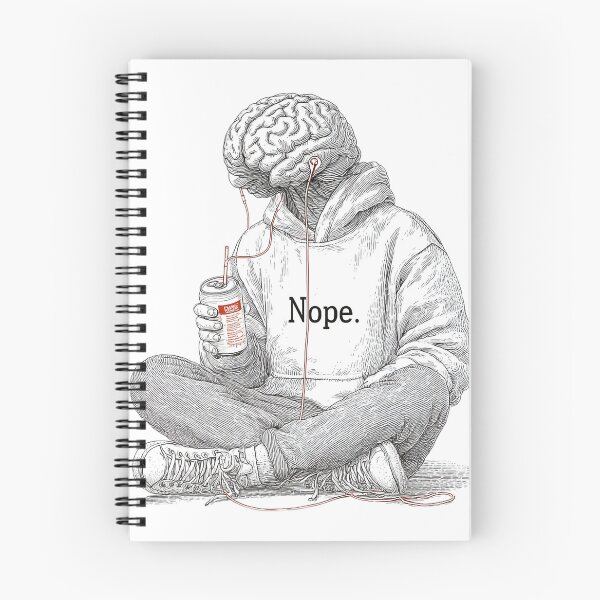 Item preview, Nope Brain – Surreal Sketch of a Thinking Dropout designed and sold by Alphakenon.