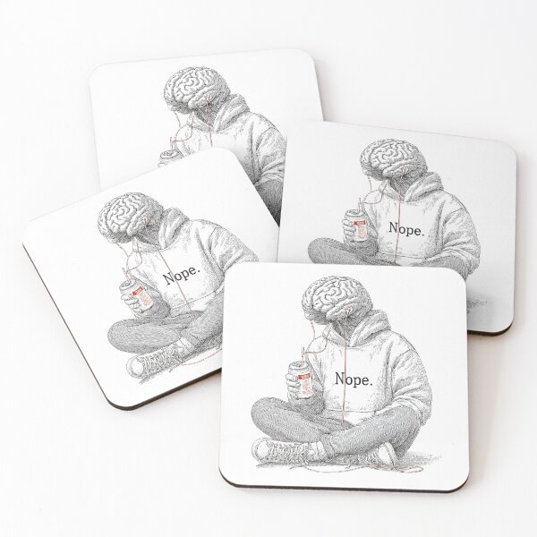 Item preview, Nope Brain – Surreal Sketch of a Thinking Dropout designed and sold by Alphakenon.