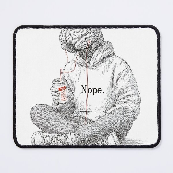 Item preview, Nope Brain – Surreal Sketch of a Thinking Dropout designed and sold by Alphakenon.
