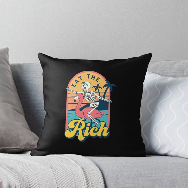 Item preview, Eat The Rich Skeleton Flamingo Sunset Tropical Art designed and sold by FlorianZieme.