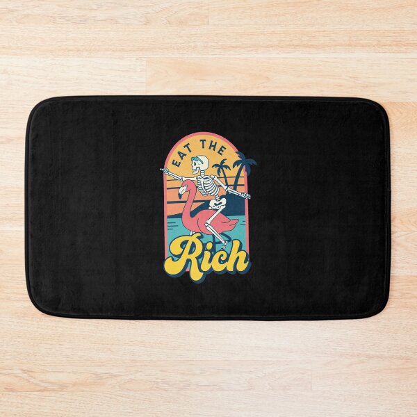 Item preview, Eat The Rich Skeleton Flamingo Sunset Tropical Art designed and sold by FlorianZieme.