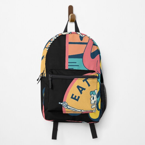 Item preview, Eat The Rich Skeleton Flamingo Sunset Tropical Art designed and sold by FlorianZieme.